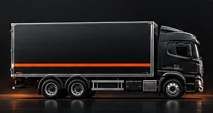Caminhão truck de 3 eixos com baú